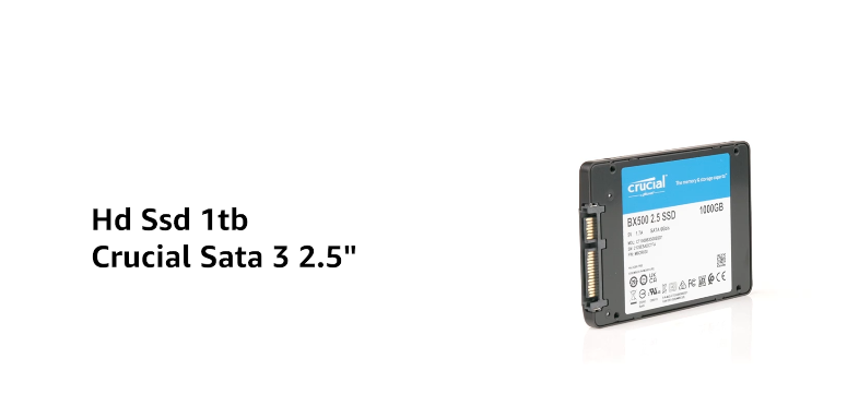 SSD interno Crucial BX500 CT1000BX500SSD1, 3D NAND SATA de 2,5